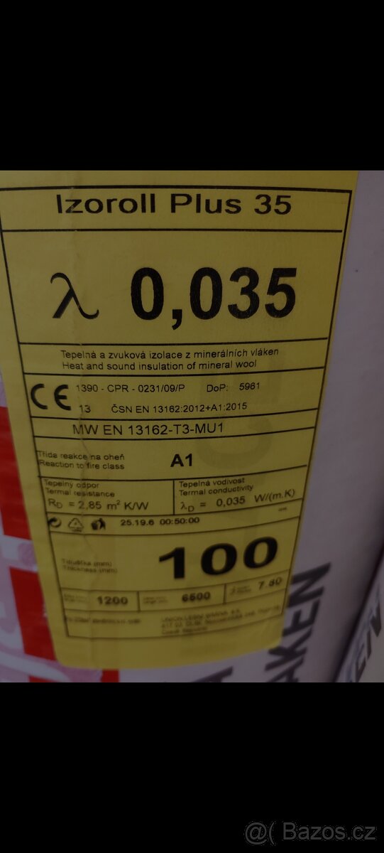 Tepelná izolace vata 100mm