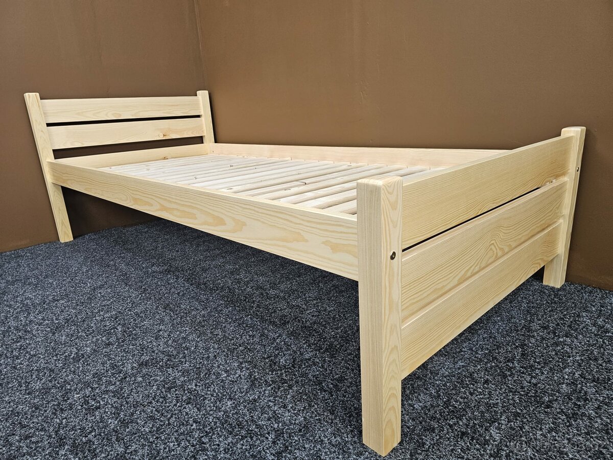 Prodám nové masiv zvýšené postele 80-90x200cm s roštem