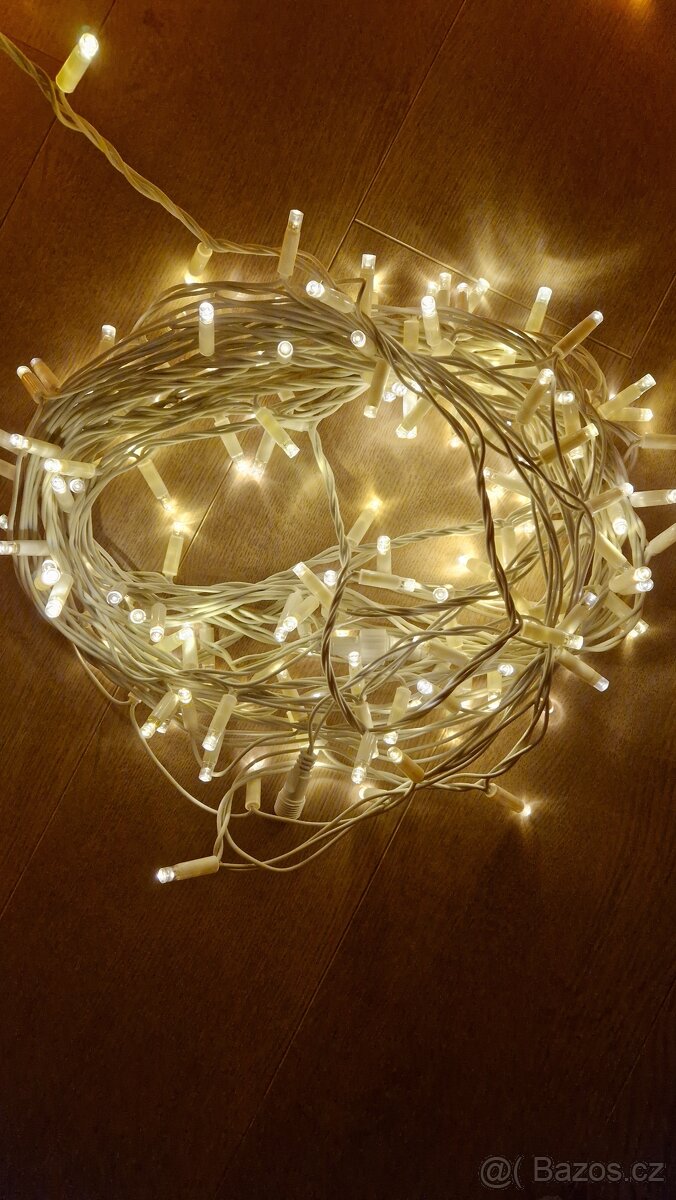 Světelný řetěz bílý kabel 16.5m