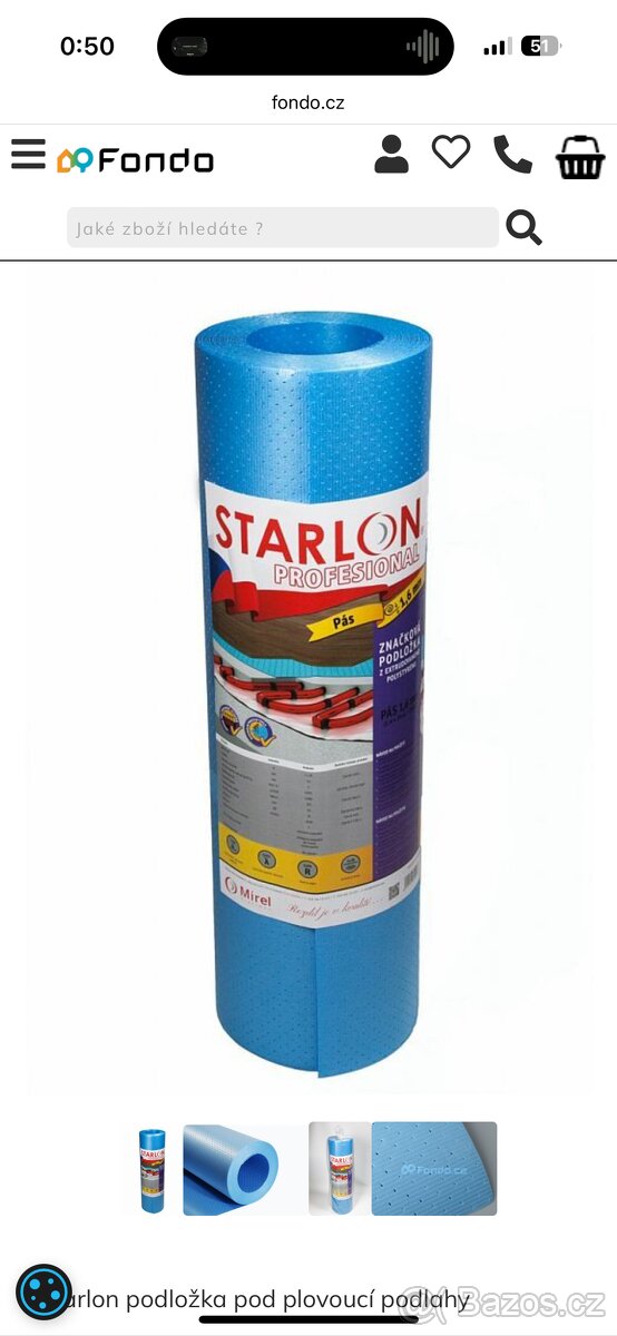 Starlon podložka pod plovoucí podlahu