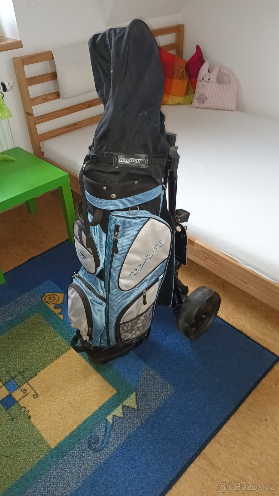 Kompletní golfový set zn.Topflite vč.bagu a vozíku