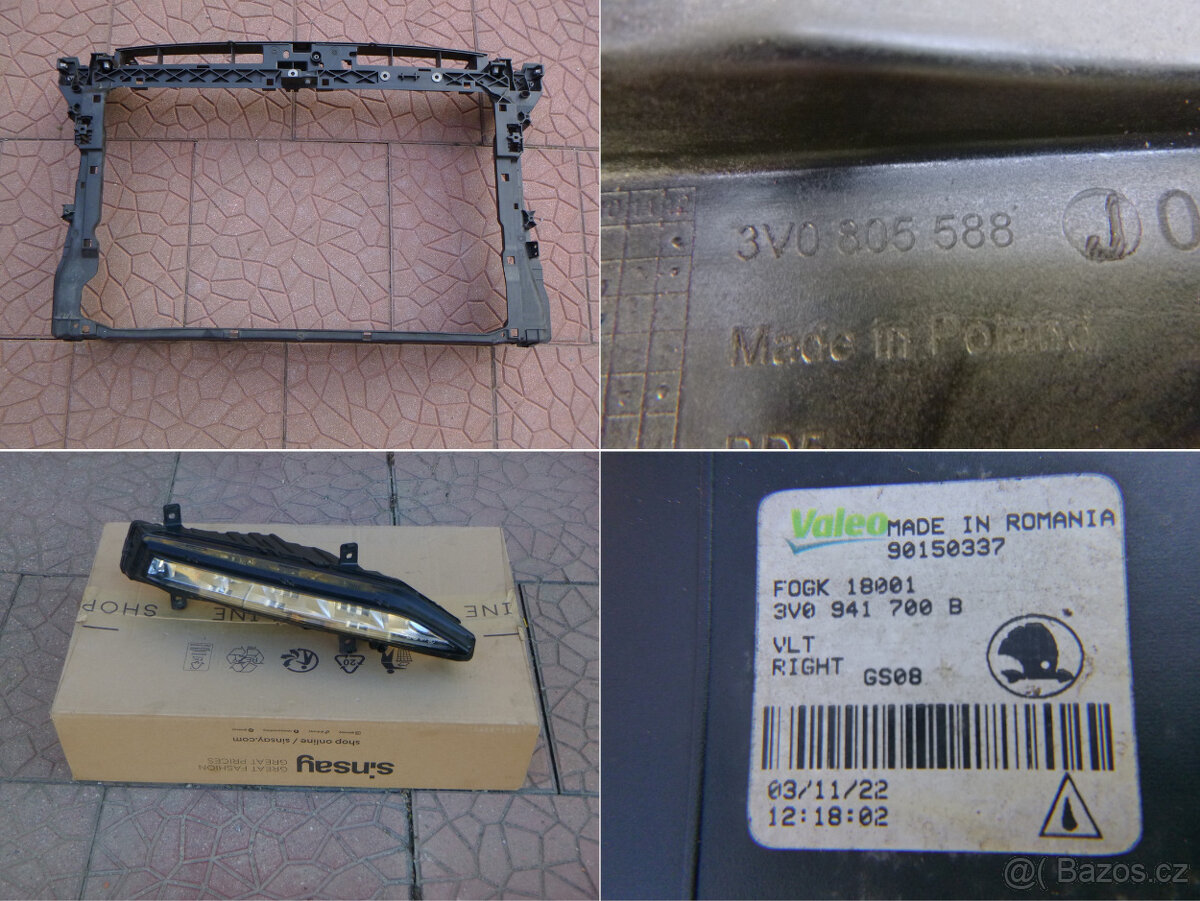 Škoda Superb III LIFT čelo 3V0805588J mlhovka 3V0941700B
