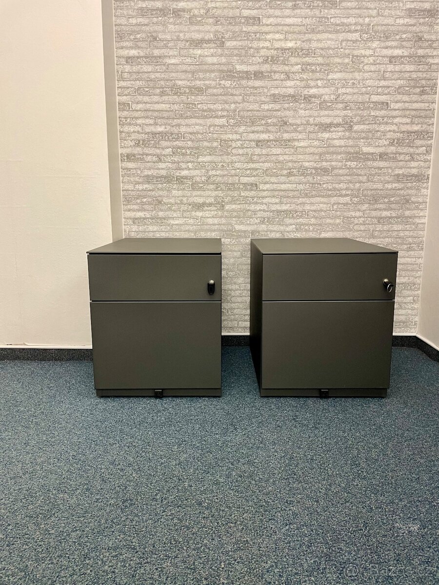 Kancelářské kovové zásuvkové kontejnery na kolečkách s uzamy