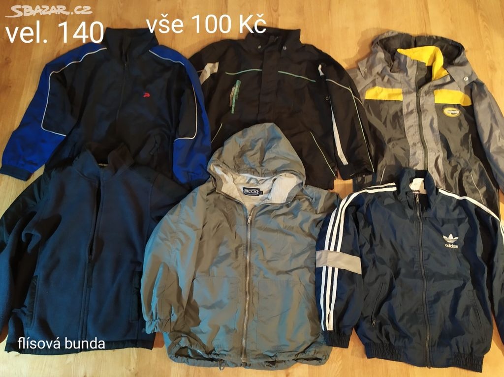 Dětské šusťákové bundy vel. 140