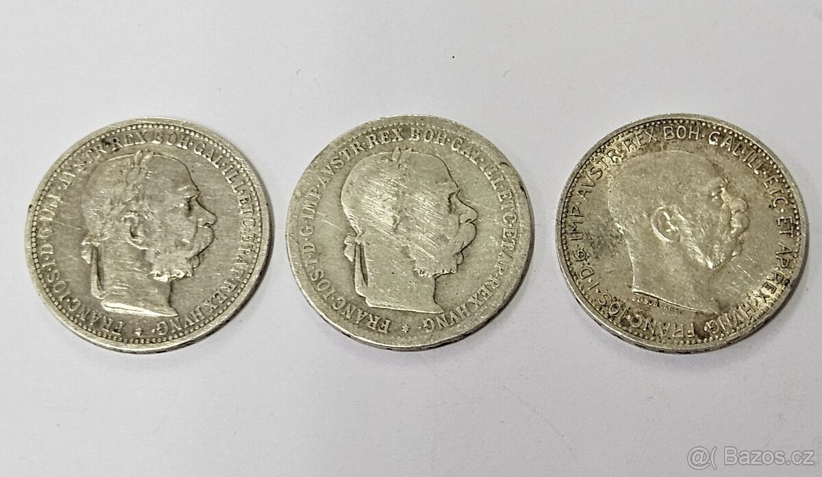 Rakouska stříbrná mince 1 koruna