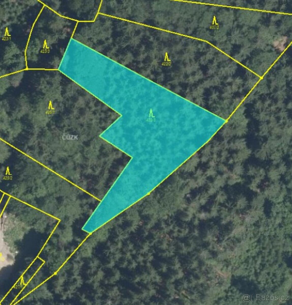 Prodám lesní pozemek v k.ú. Líšný