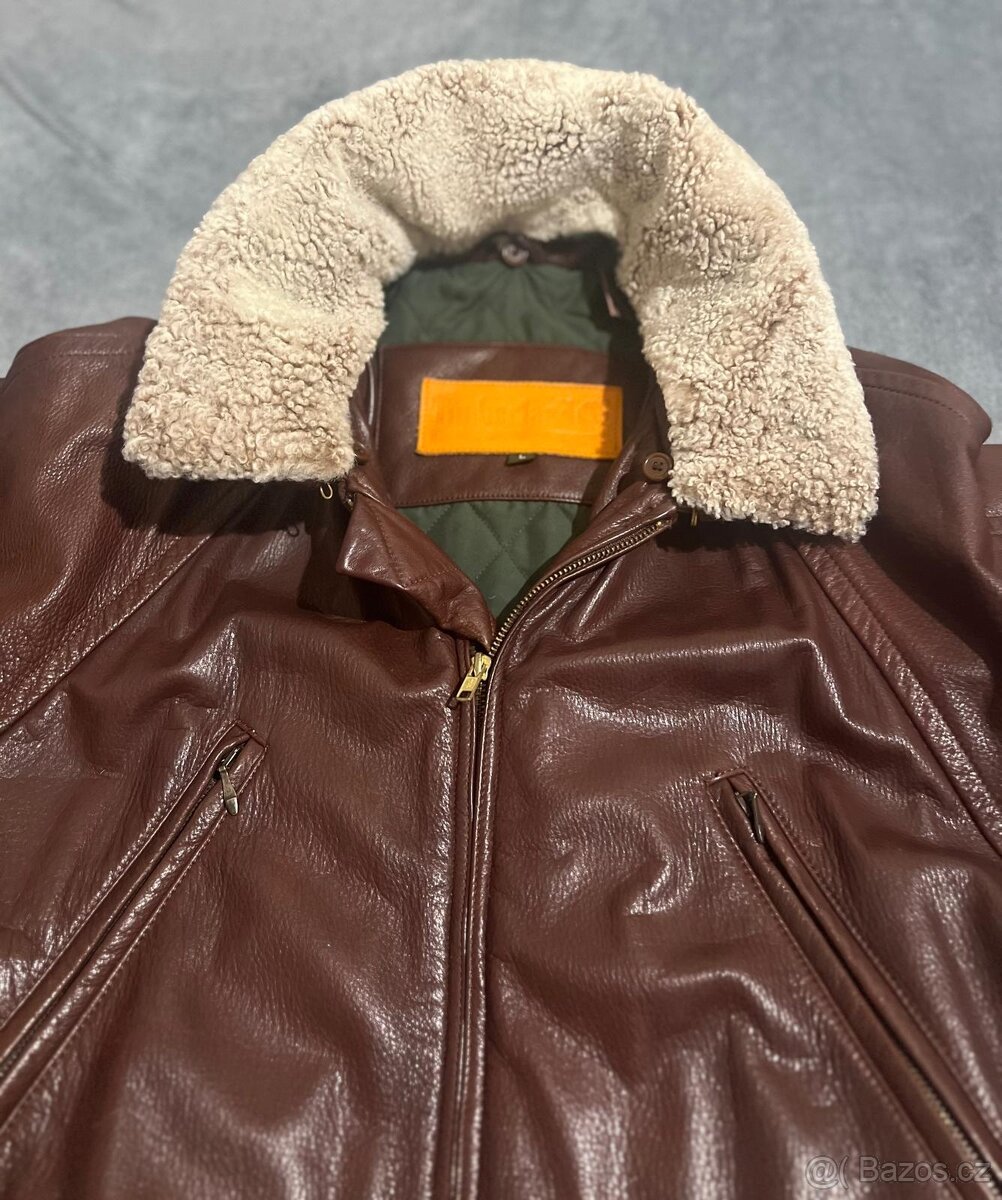 Znackova kožená bunda Timberland vintage odnímatelny limec L