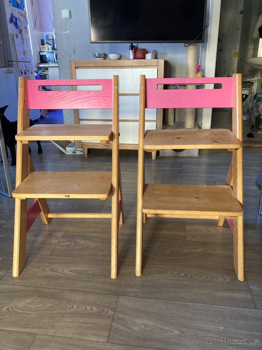 Rostoucí dřevěná židle 2x