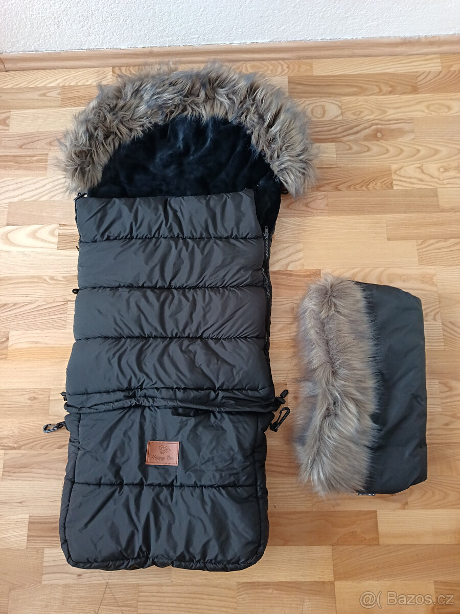 Zimní fusak HappyBee Combi s kožíškem Black/Black