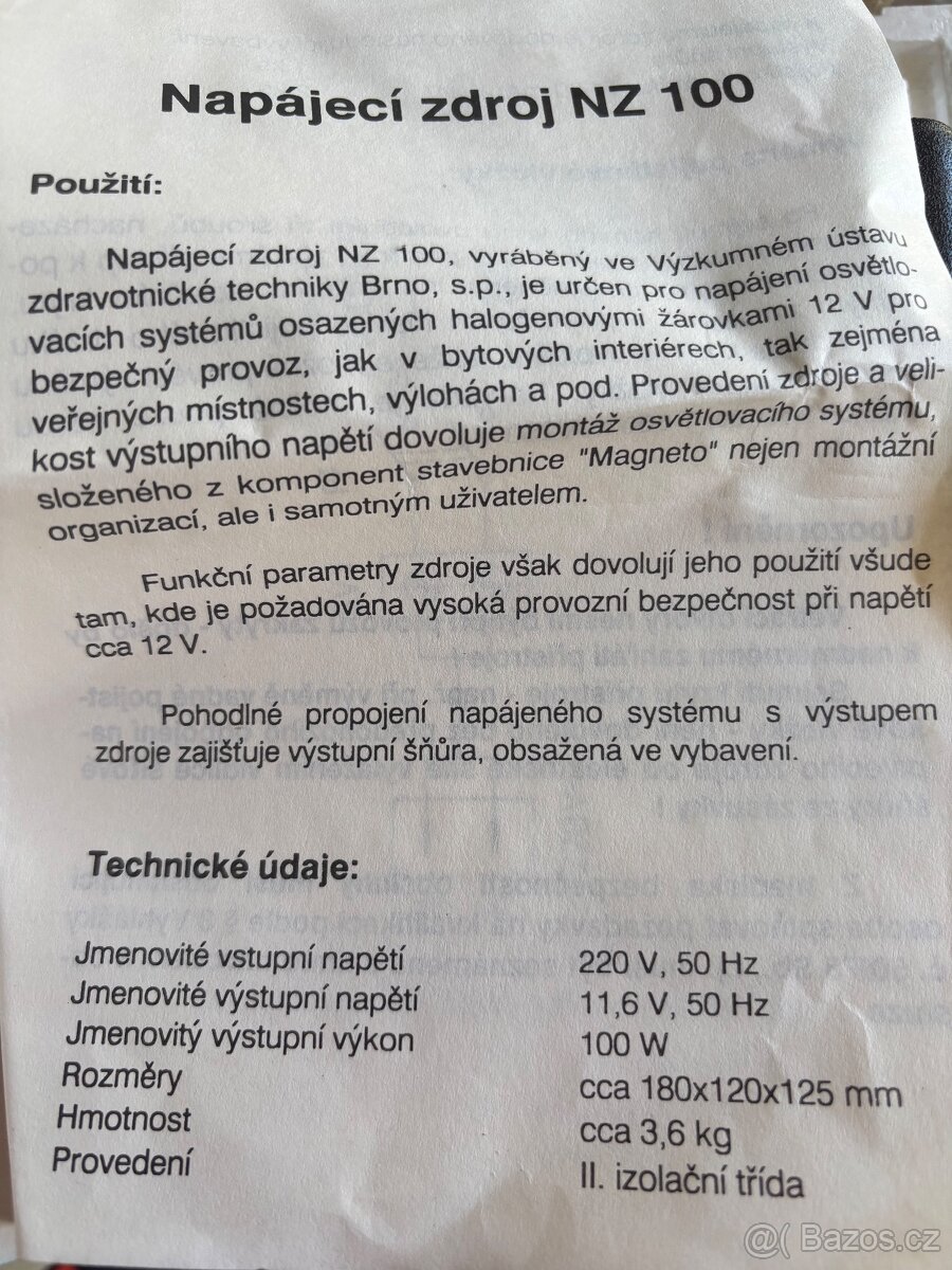 Napájecí zdroj NZ 100