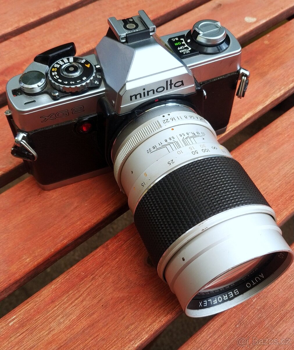 Minolta XG2 Beroflex 135mm f1:2.8. Nové baterie