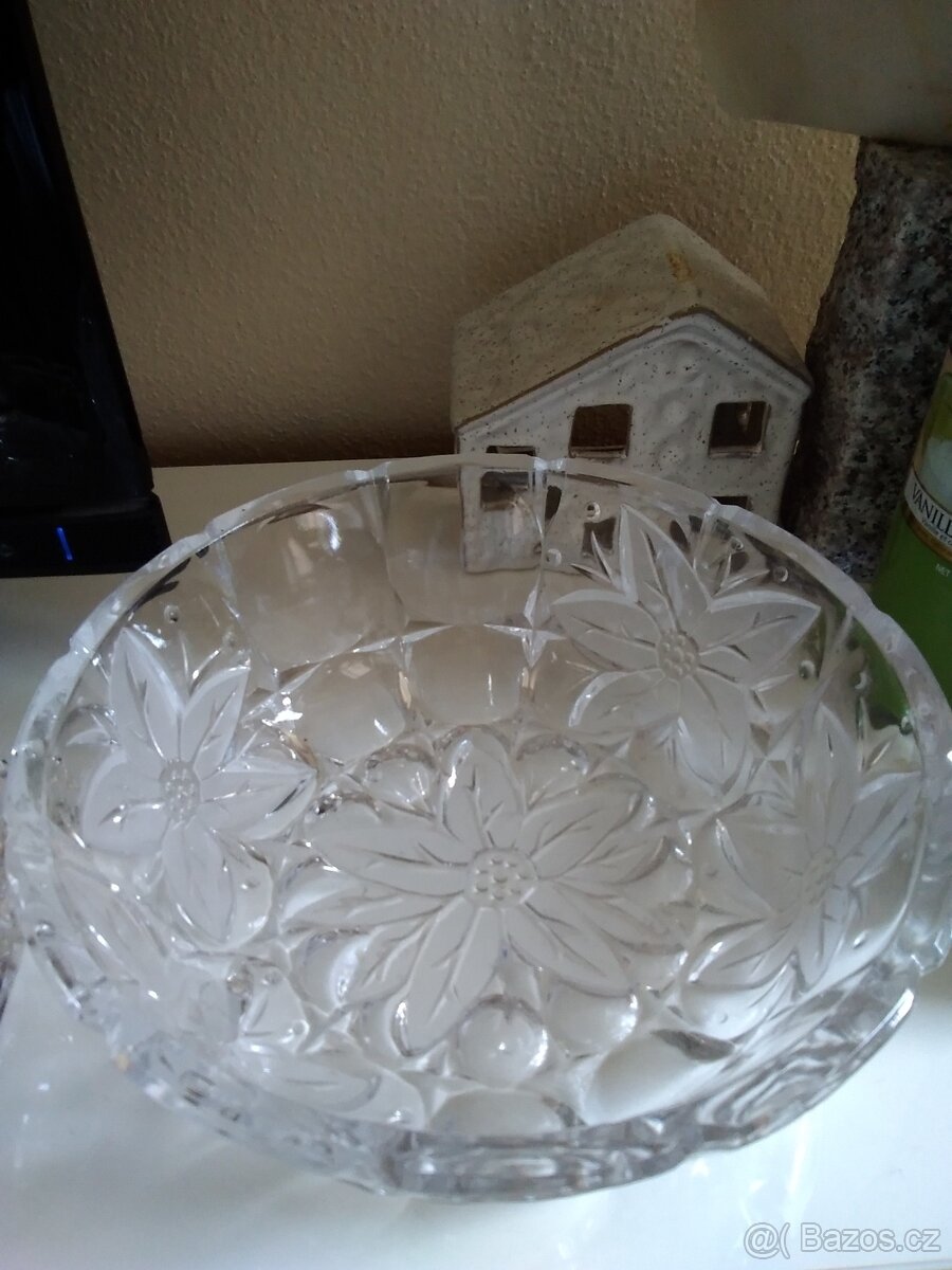 Retro mísa, olovnaté sklo, průměr 22 cm