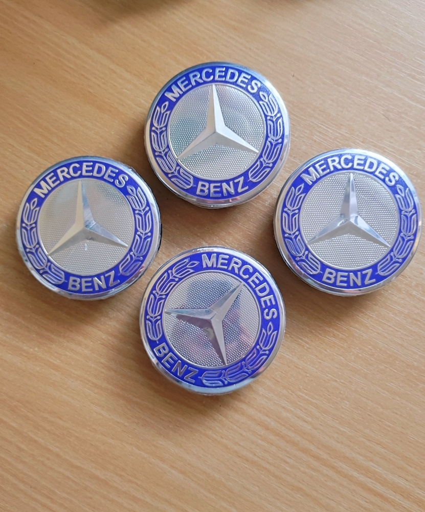 Pokličky na kola MERCEDES - modré žito/stříbrné