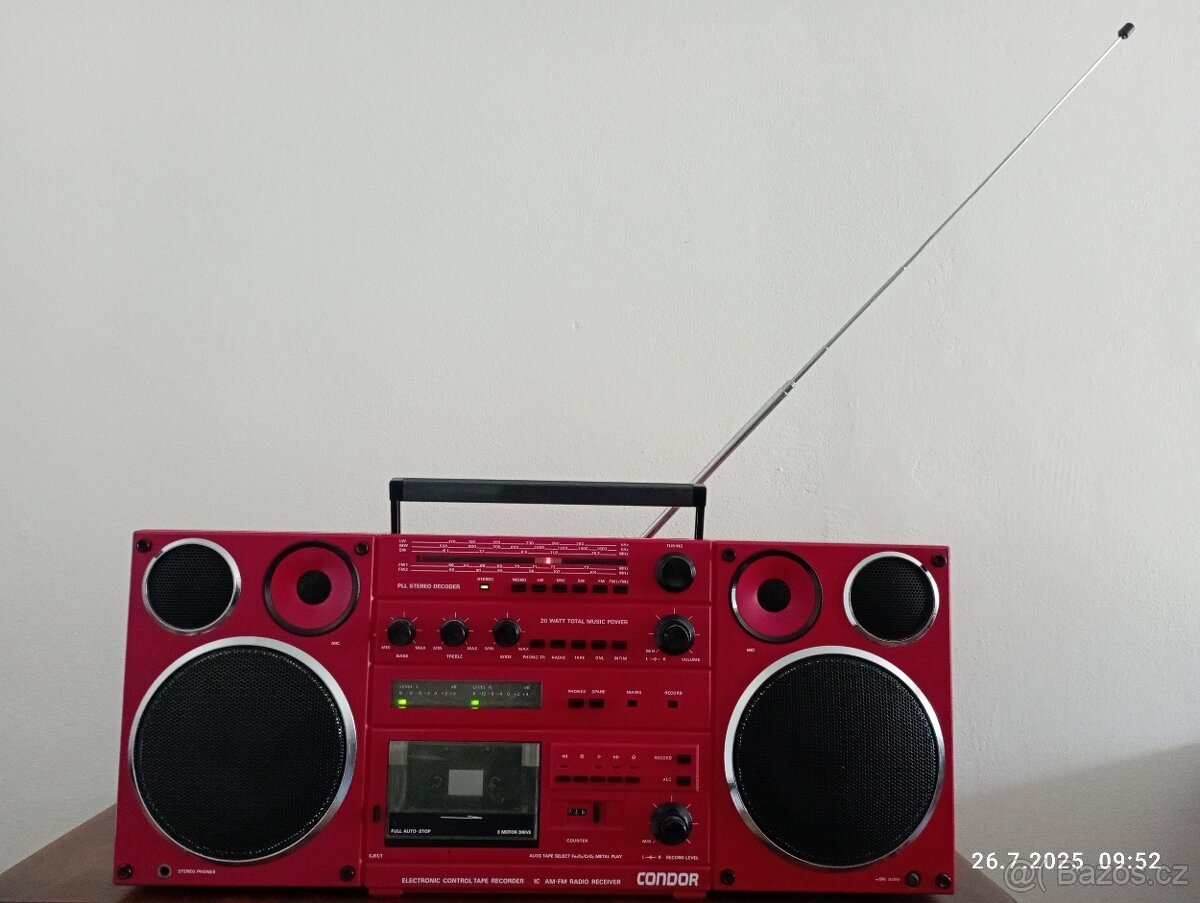 Rádio Tesla Condor červený