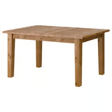 Jídelní Rozkládací stůl, mořidlo antik, 147/204x95 cm Ikea