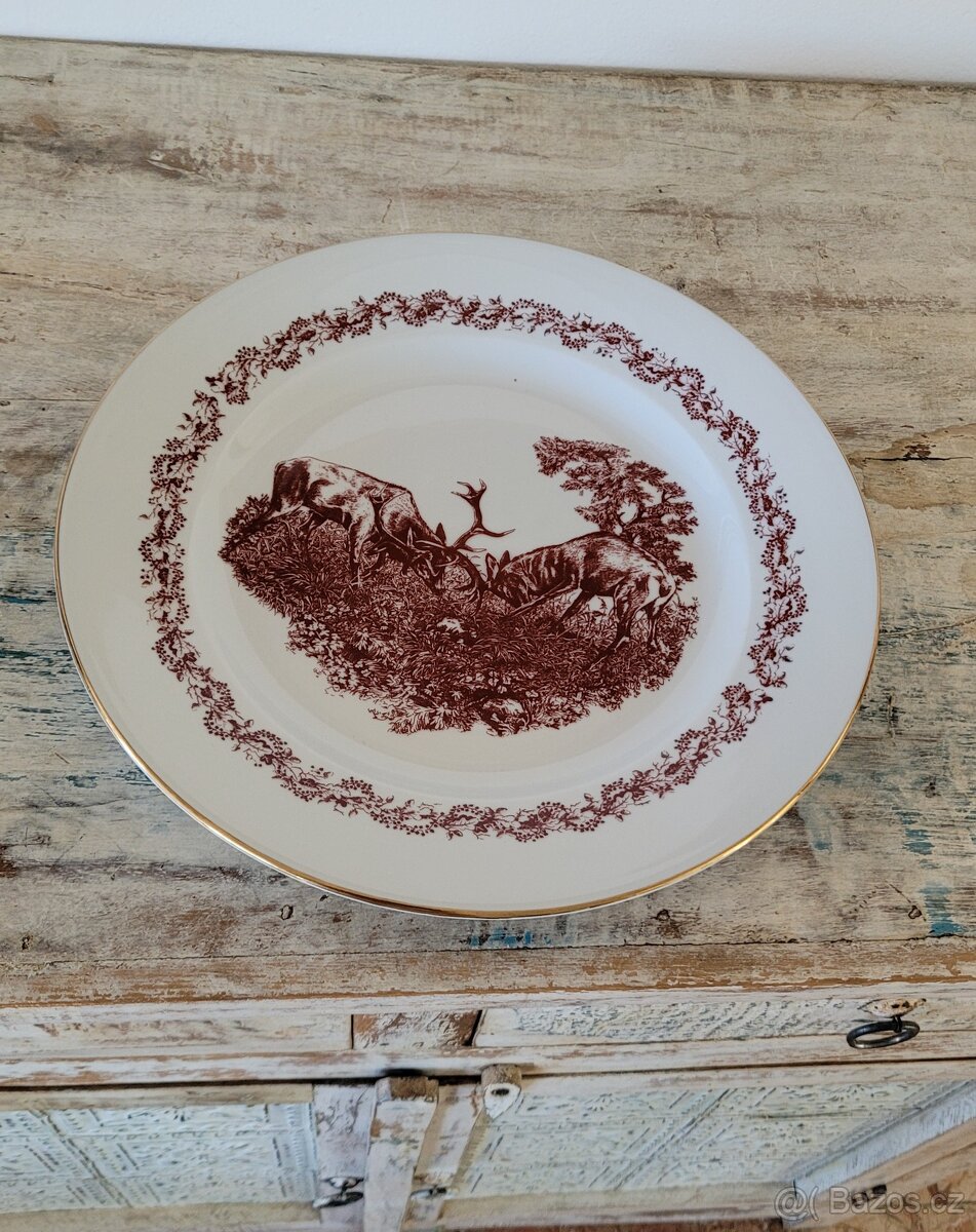 Velký kulatý porcelánový talíř, Německo 28,5