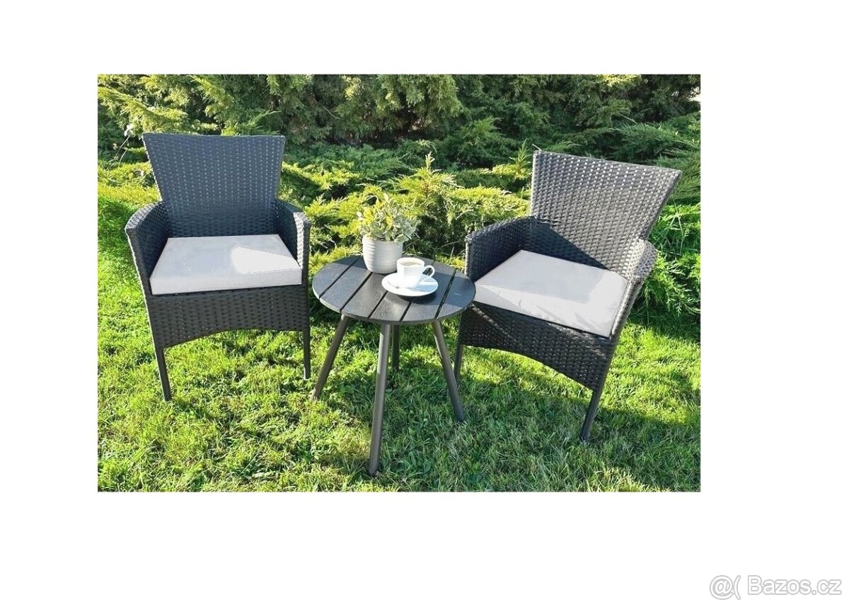 Zahradní - balkonový set stůl + 2 křesla