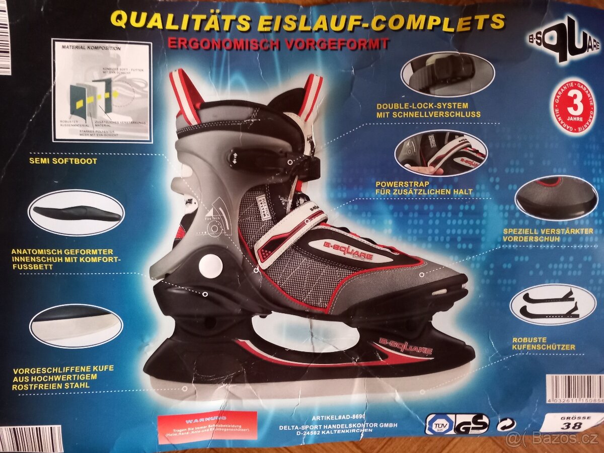 Lední kvalitní brusle unisex B-SQUARE vel. 38 nové