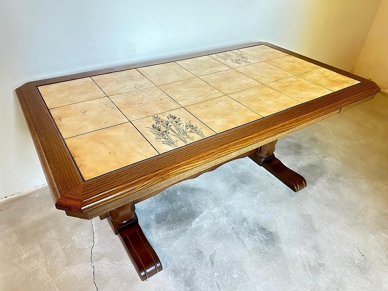 887 Konferenční stůl stolek zvedací rustikální dlažba