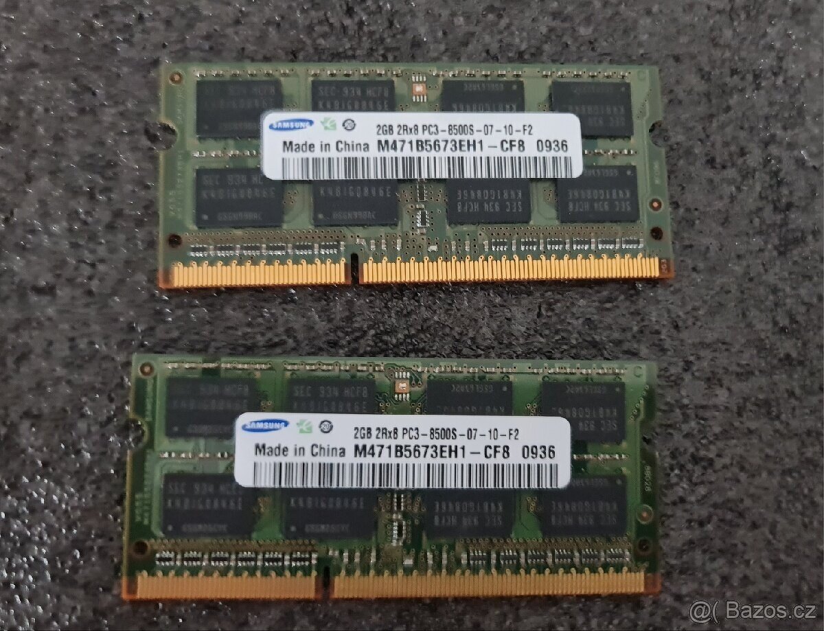 DDR3 RAM pro Notebooky 4gb (2x2)