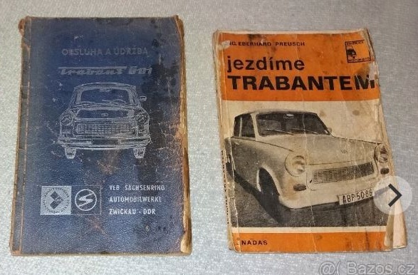 Prodám 2 zachovalé publikace o vozu TRABANT - i jednotlivě