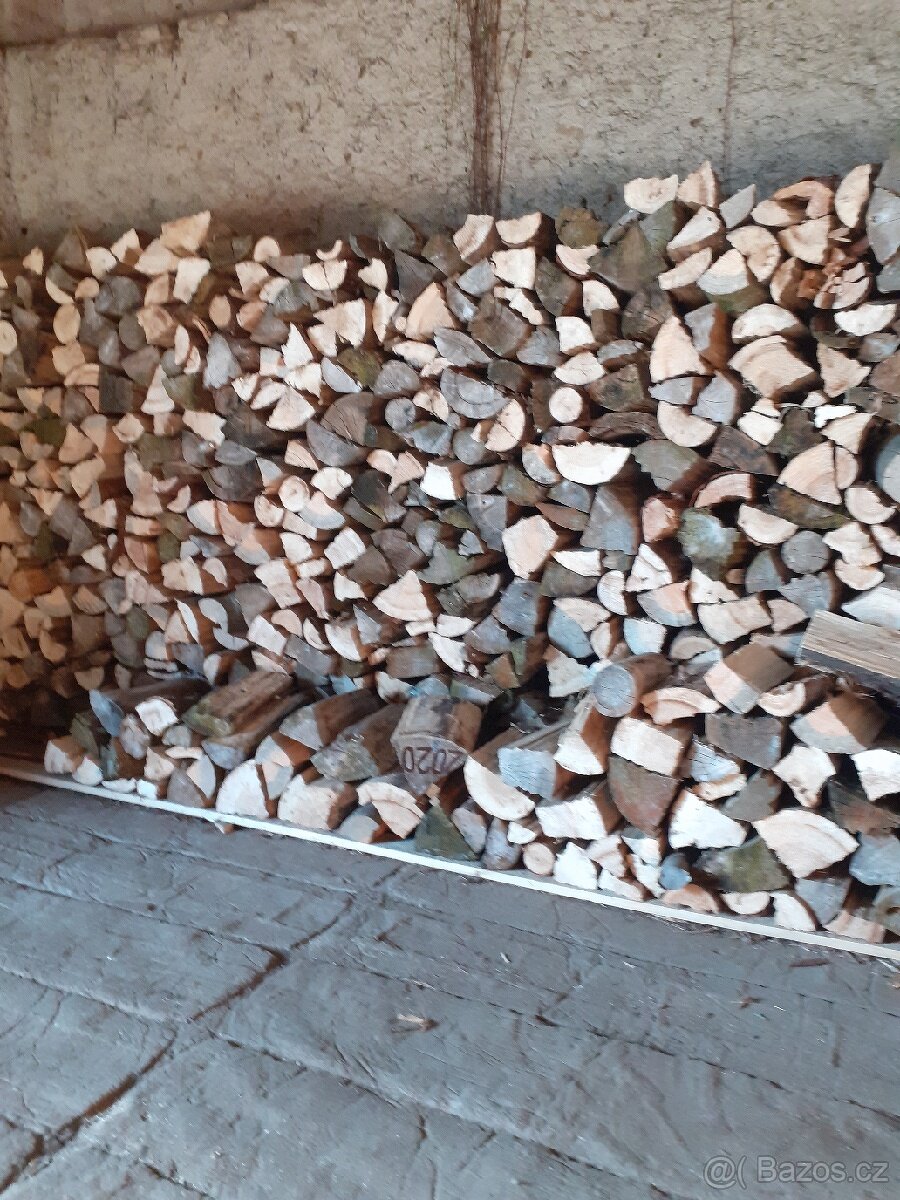 Palivové dřevo štípané 35cm PRMR (rovnané)