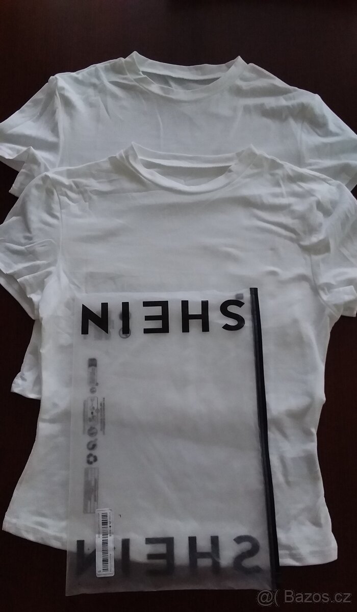 2 bílá trička nová vel. M Shein
