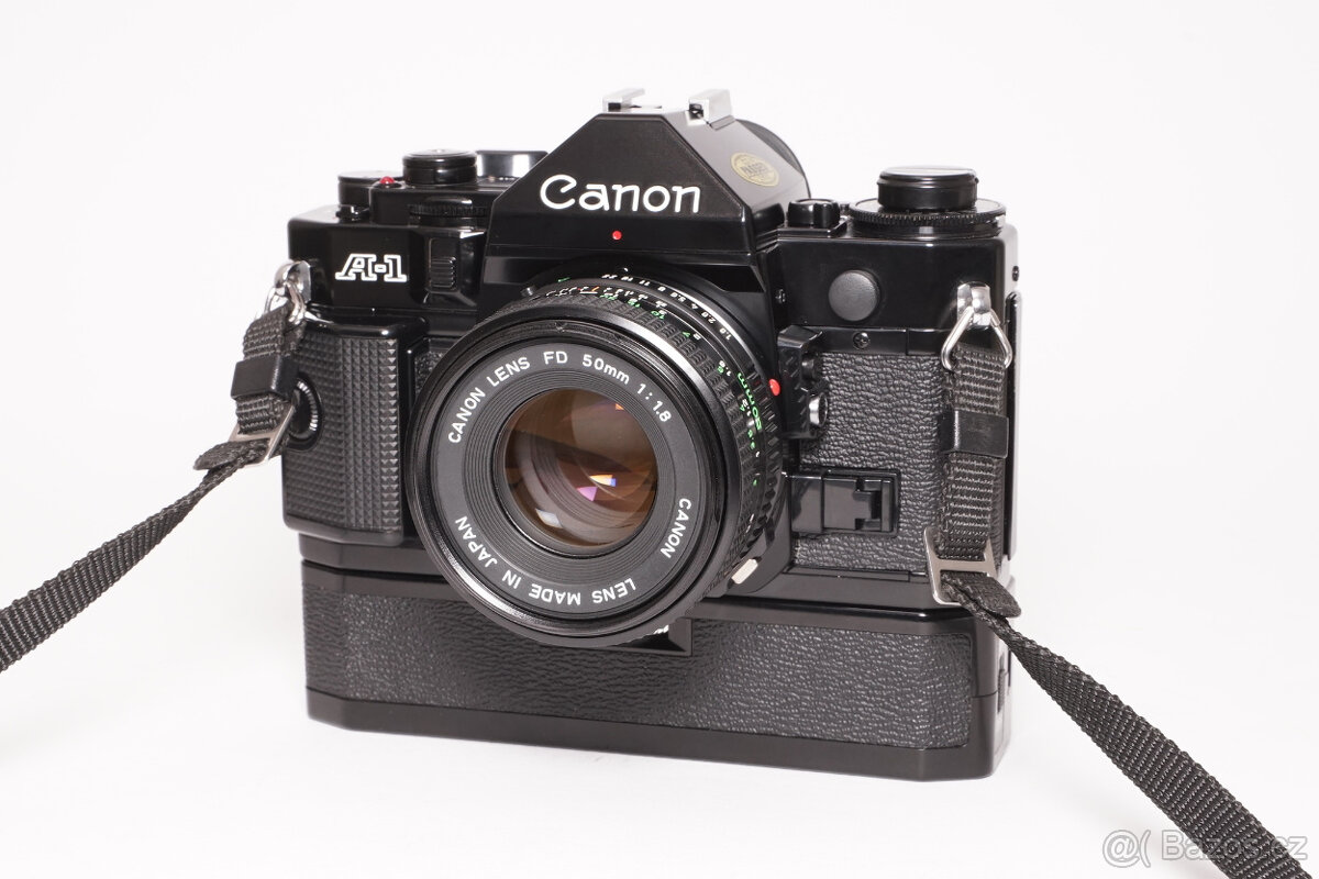Canon A-1, FD 50mm/1,8, Power Winder A-Predané