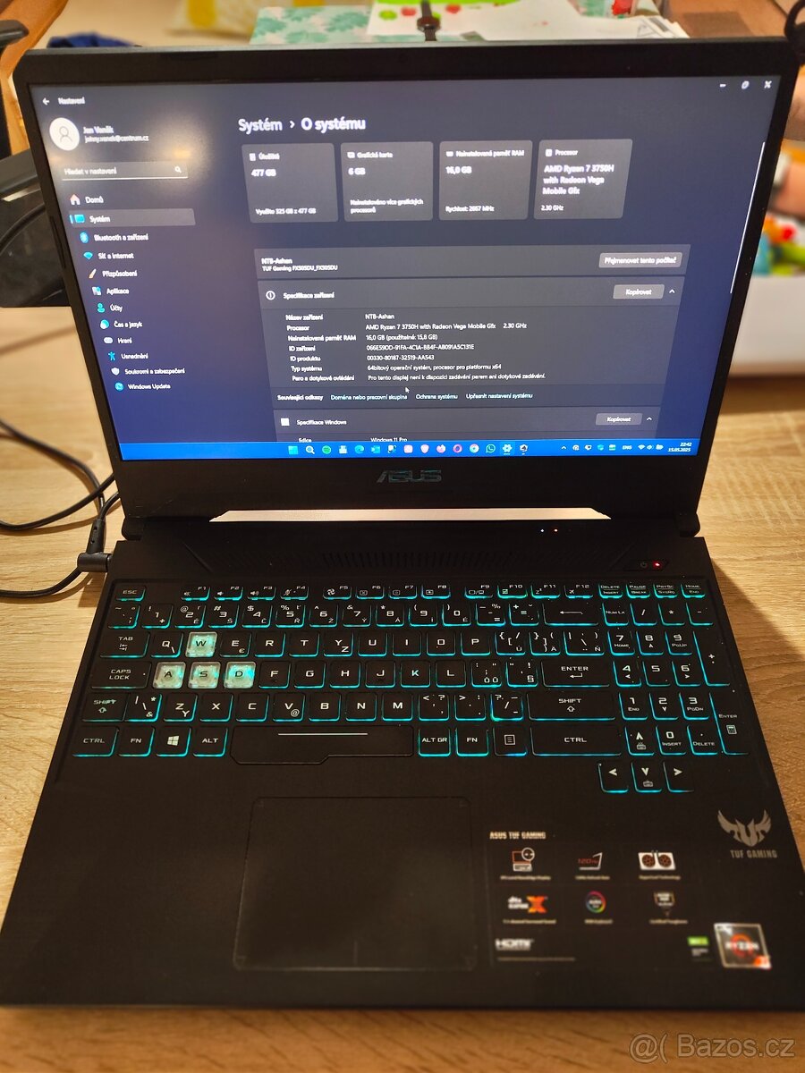 ASUS TUF FX505DU, GTX 1660Ti 6Gb/16 Gb RAM/Ryzen 7 3750H