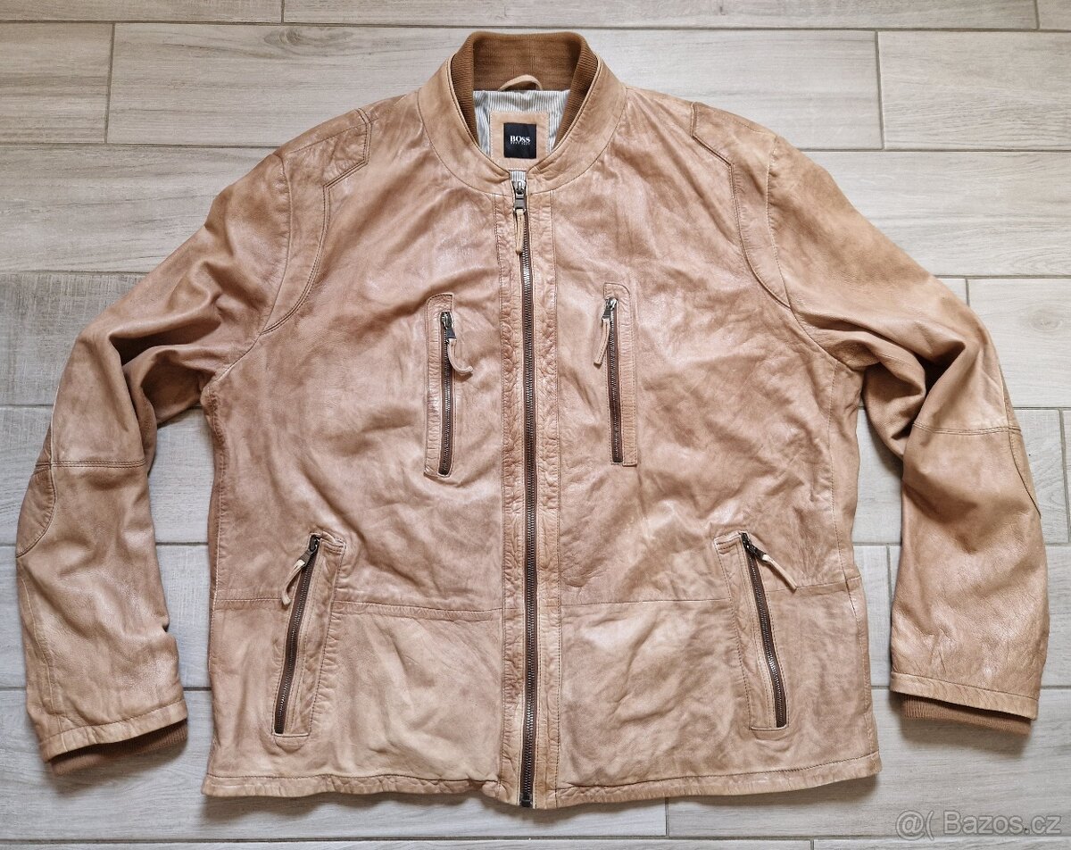 Pánská kožená bunda Hugo Boss velikost 62 (2XL) c640