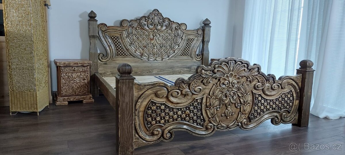 Drevená posteľ 180×200 vrátane roštov