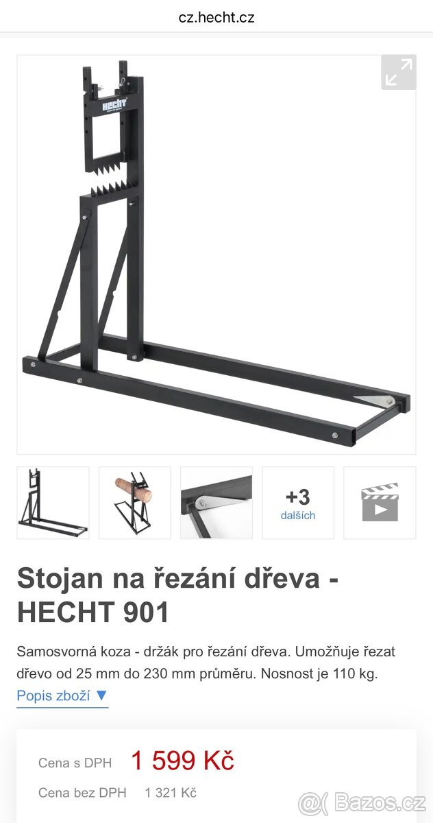 Prodám Stojan na řezání dřeva