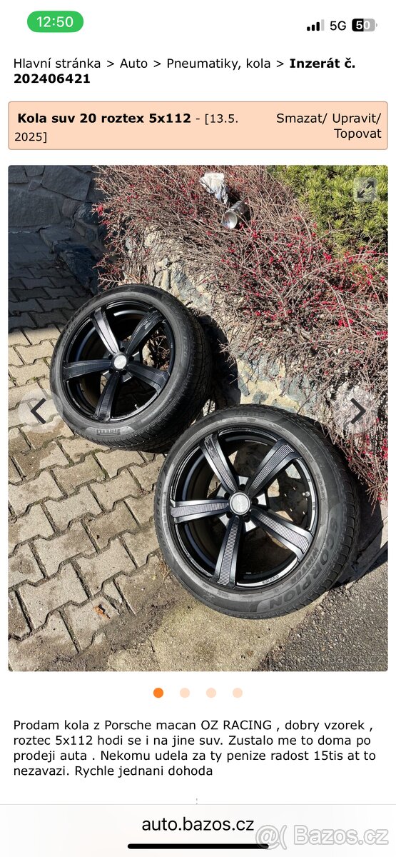 OZ racing 20 zimni pneu