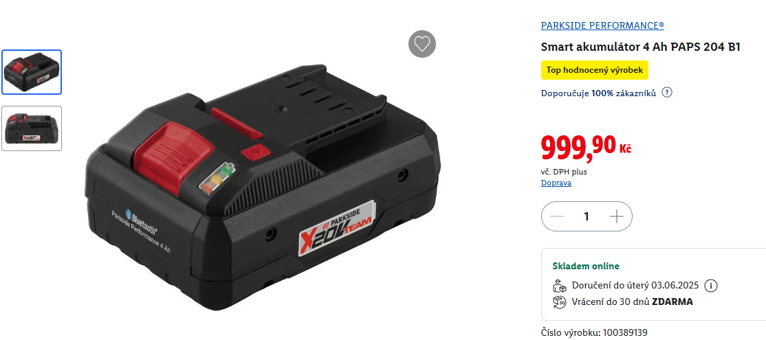 Aku parkside 4Ah slim nová nepoužitá