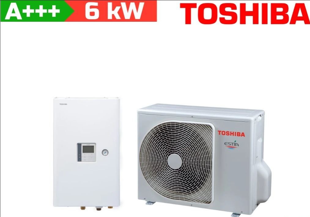 Toshiba Estia 6,0 kW HWT-601HW-E +HWT-601XWHT6W-E+bojler
