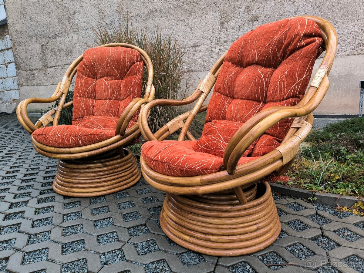 Ratanová křesla - 2 kusy