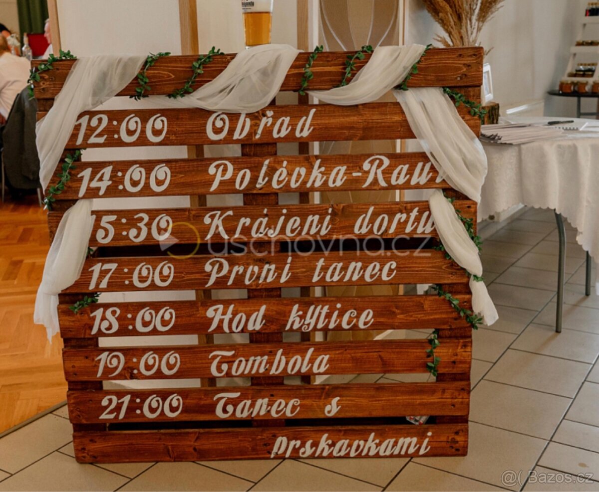 Svatební paleta s harmonogramem