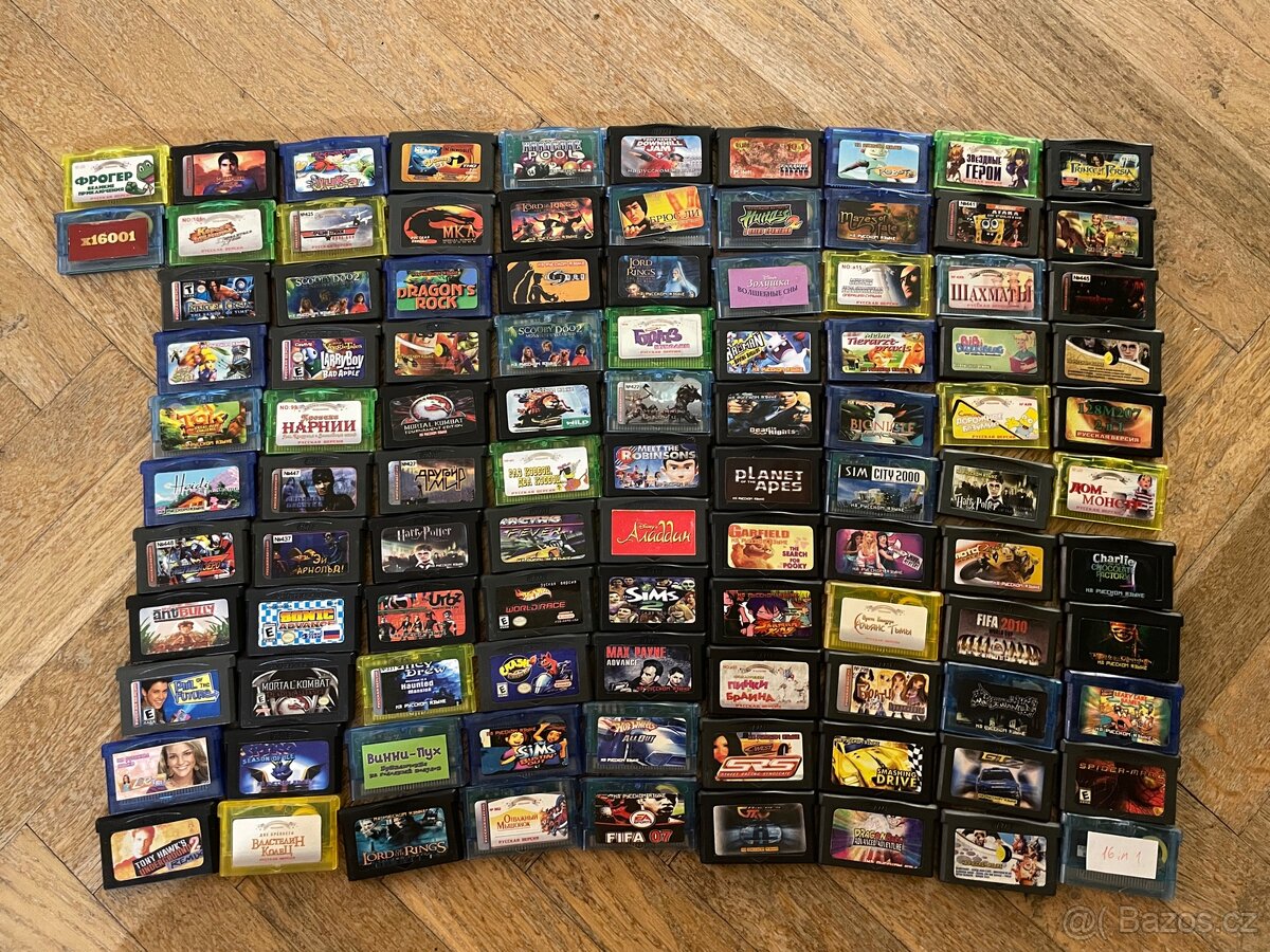 GBA cartridge, čínské kopie v počtu 101 kusů