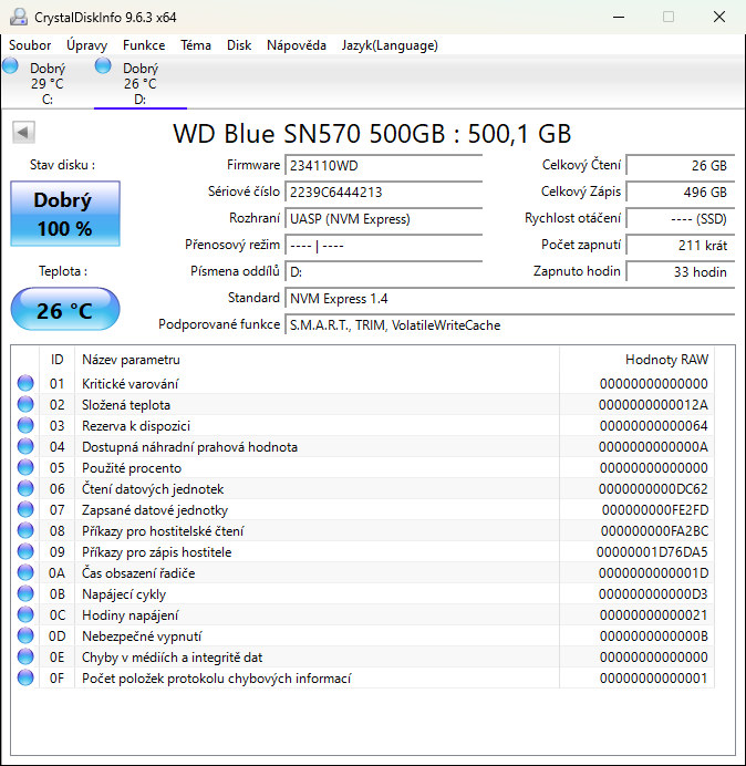 WD BLUE SSD SN570 NVME 500GB PCIE