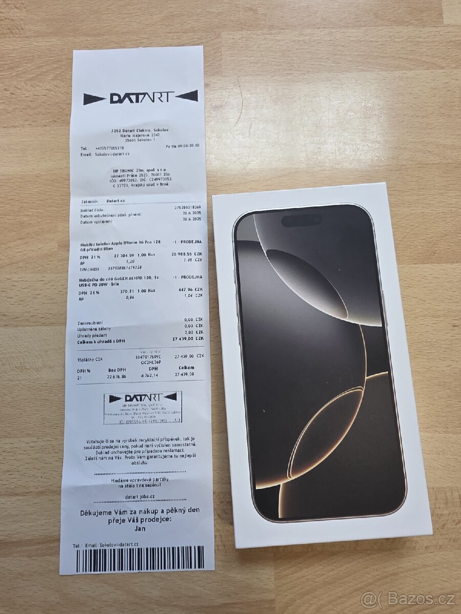 IPhone 16 pro 128GB zlatý nový nerozbalený