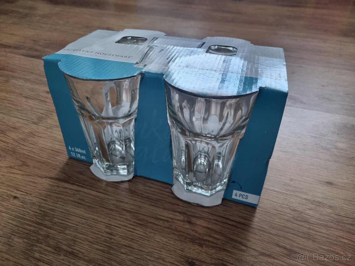 4x sklenice, nová.