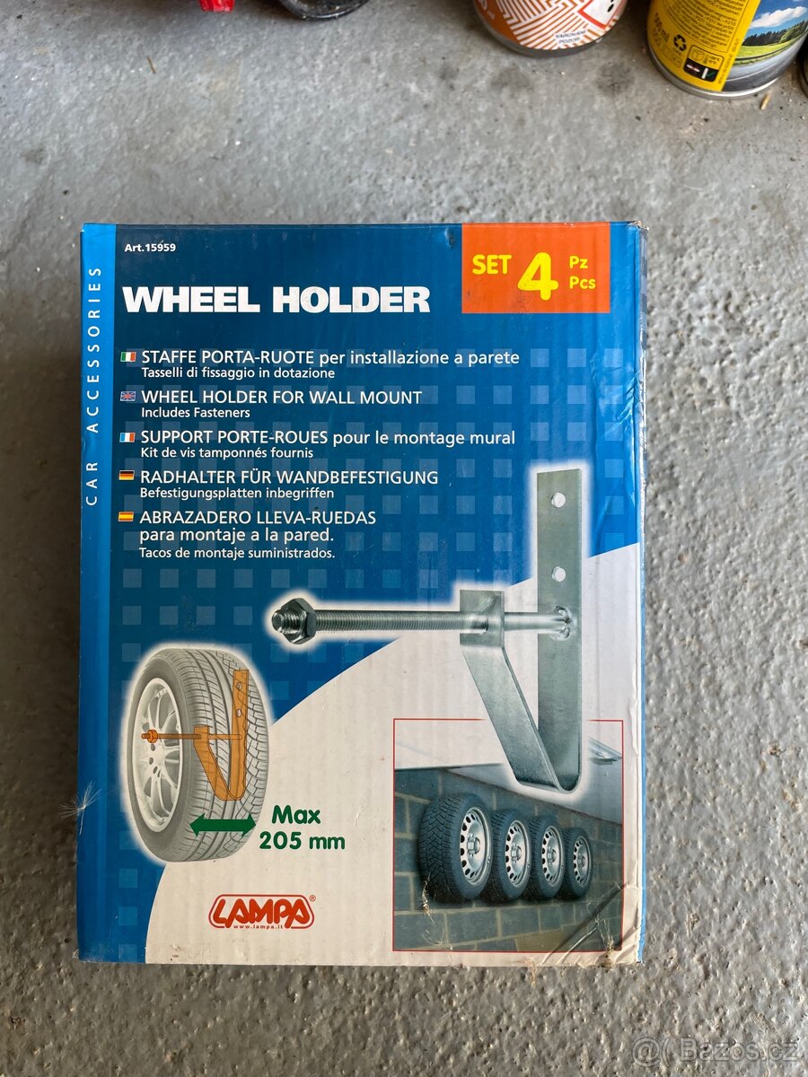 Nástěnné držáky auto kol na stenu - sada 4ks