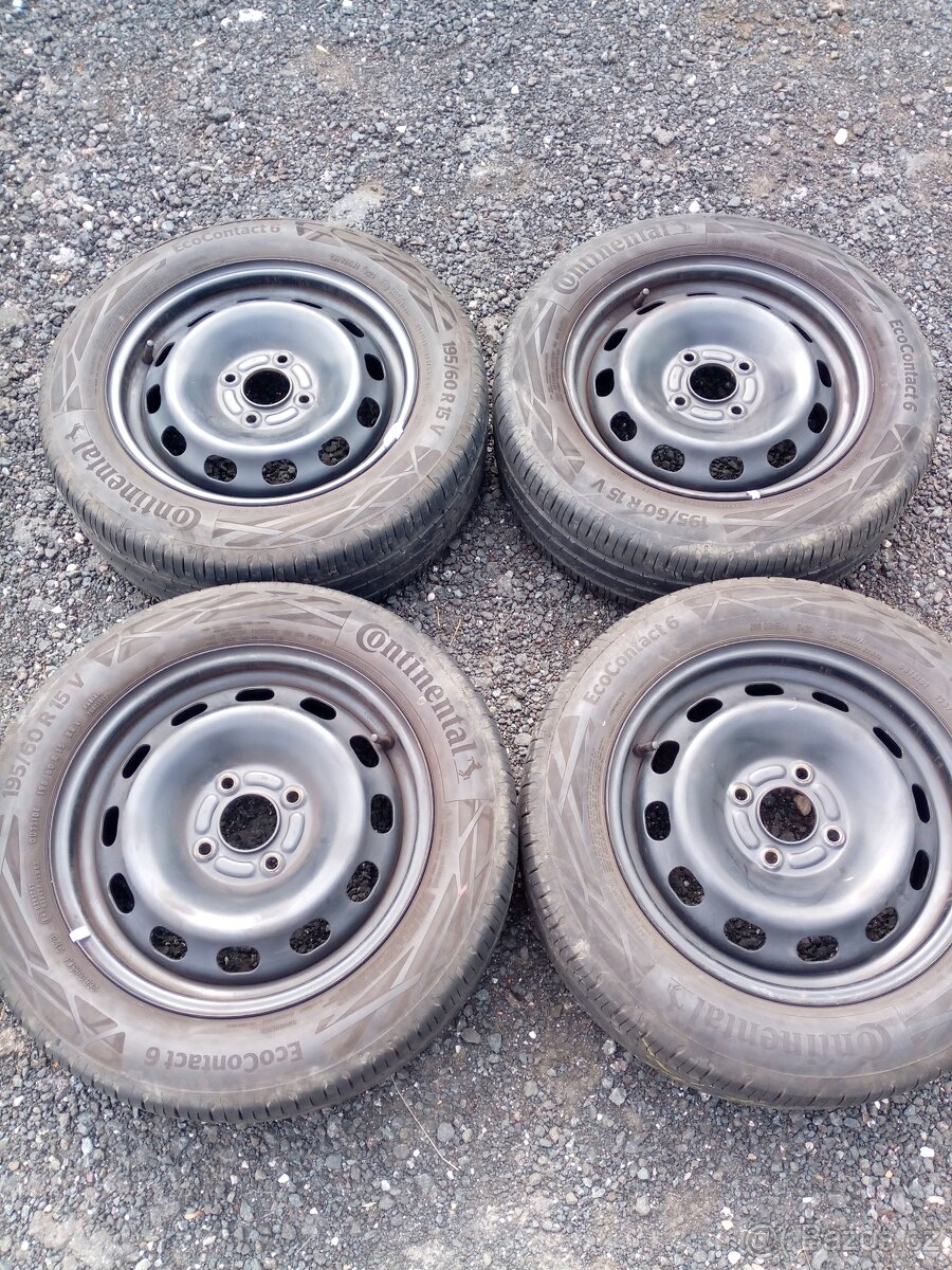 Sada kol 4x108, ET 52.5, R 15 vč. pneu 195/60 R 15