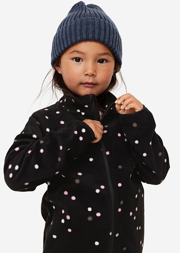 ☘️ Puntíkovaná MIKINA H&M fleecová černá vel. 122/128 ☘️