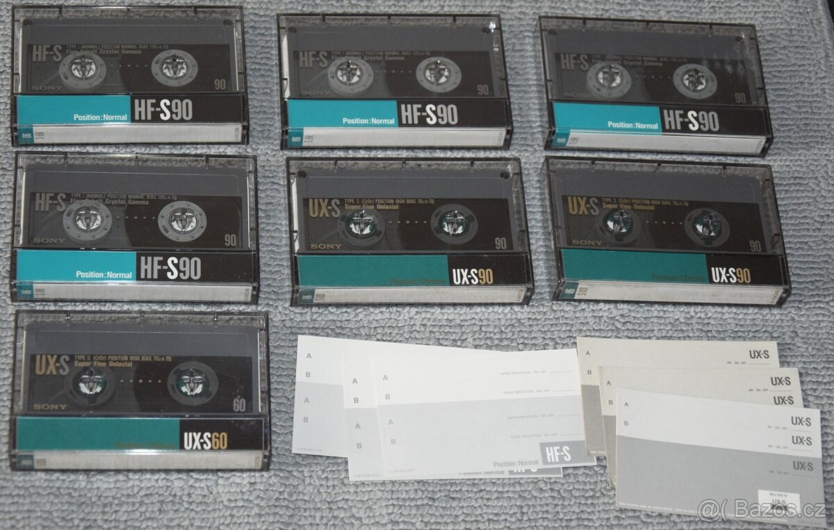 SONY HF-S 90min typ I + SONY UX-S 90min TYP II/CrO2, 7ks