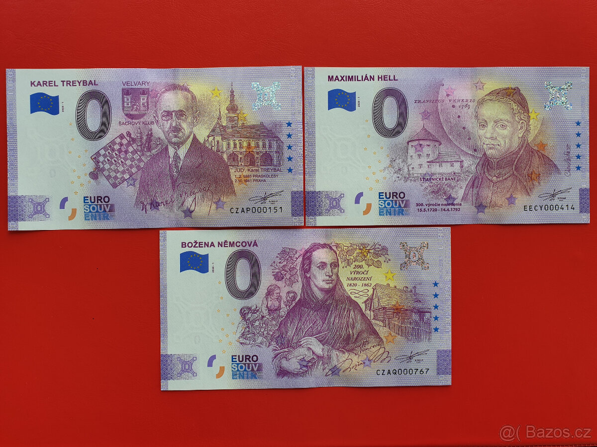 0 Euro bankovka TREYBAL+HELL+NĚMCOVÁ, nízké č., PALINDROMY