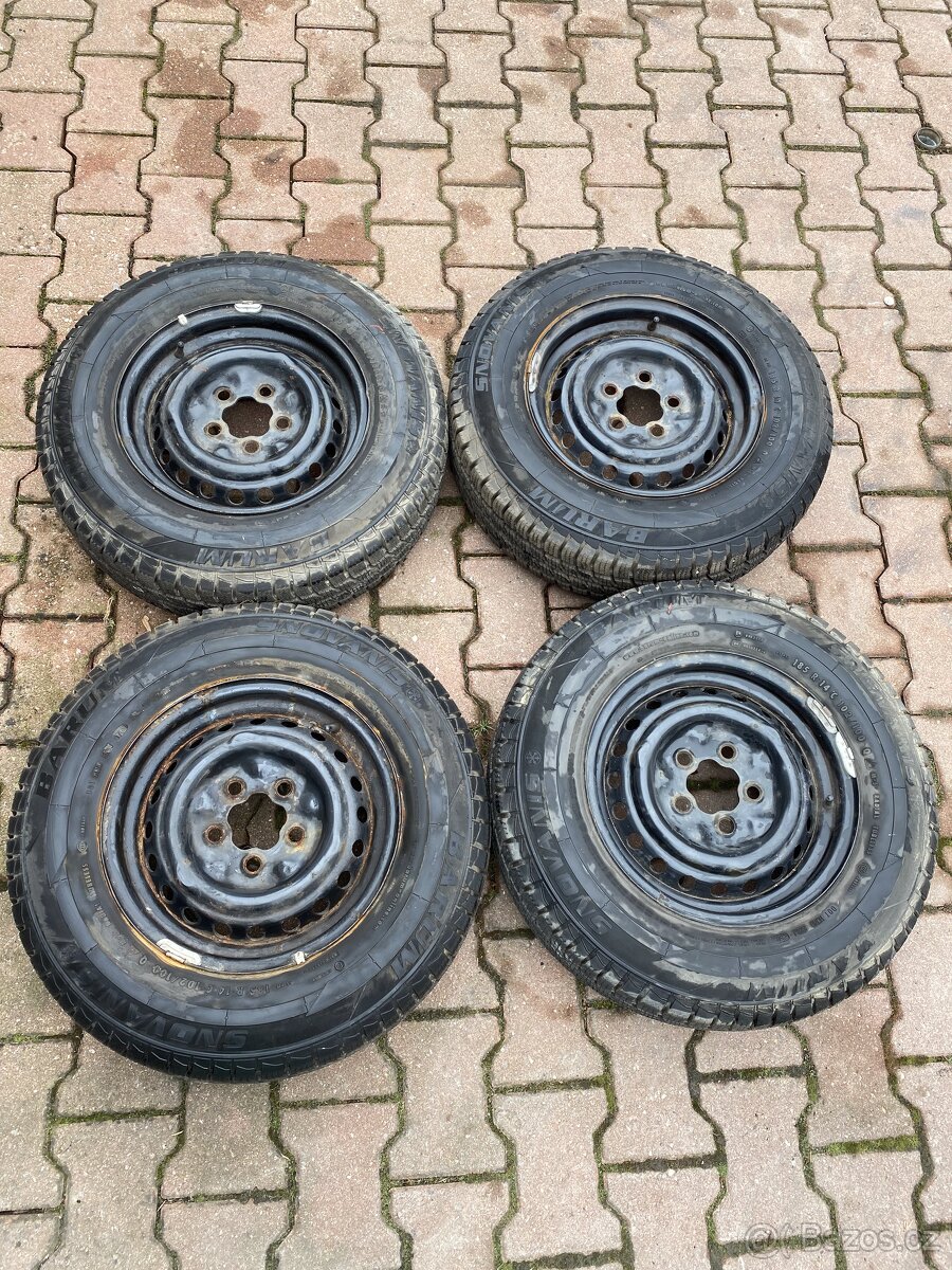 Zimní sada kol, plecháče, VW T3,185 R14C 102/100 Q