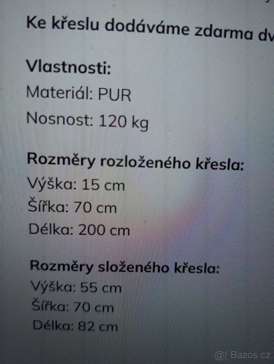 Rozkládací molitanové křeslo (matrace)