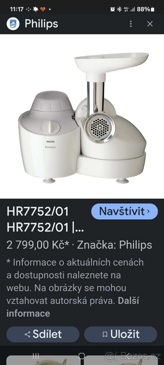 Náhradní díly na philips hr7752