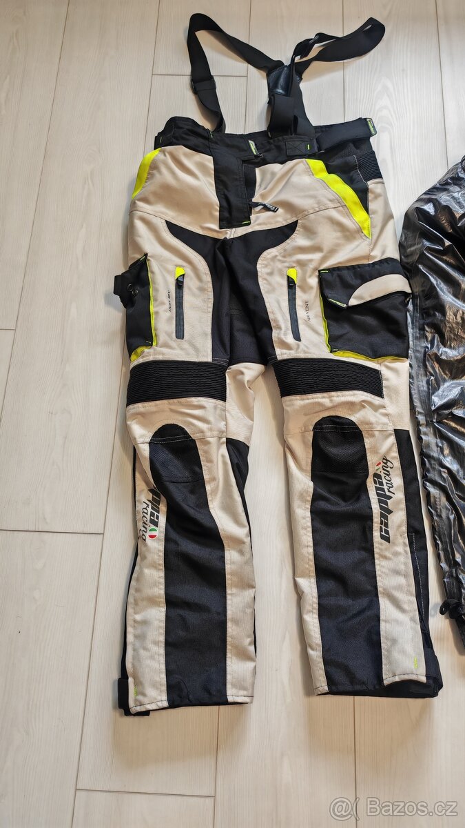 Kalhoty moto dámské MELBOURNE textilní šedé/fluo/černé